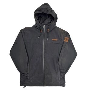 Columbia Mens Medium Windbreaker Jacket Dark Gray Long Sleeve Logo Full Zip